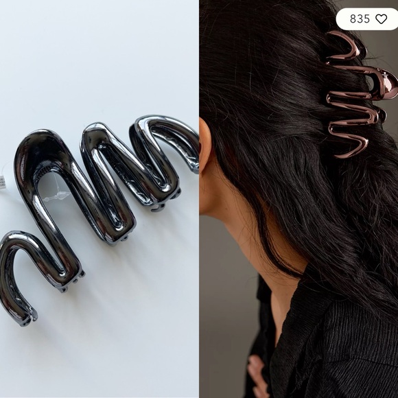 Anthropologie Accessories - NWT Anthroplogie Squiggle Hair Claw Clip Black Silver